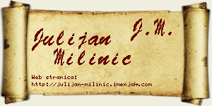 Julijan Milinić vizit kartica